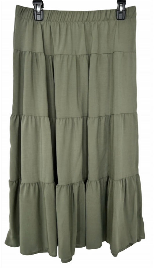 Aqua - Tiered Midi Skirt