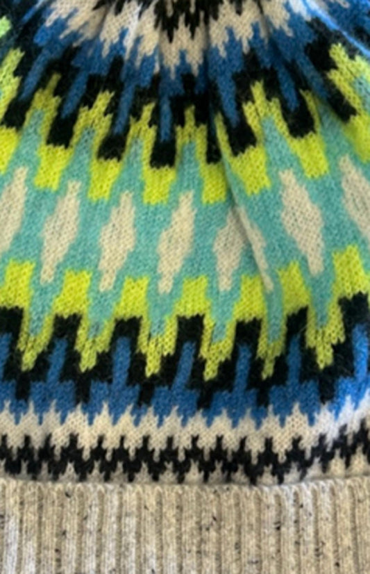 Brodie Cashmere - ELECTRIC FAIRISLE BEANIE
