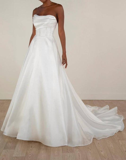 Stella York - Princess Puff Sleeve Organza Ballgown Wedding Dress