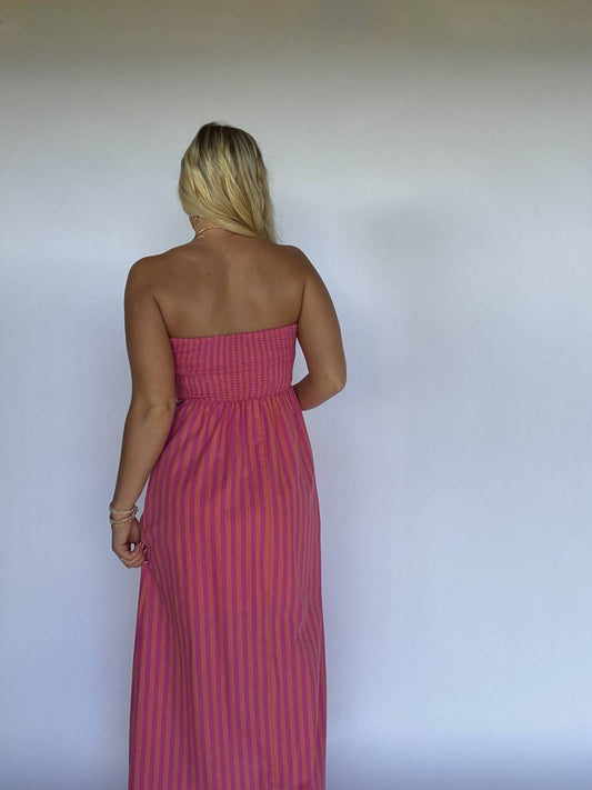Olivaceous - Women's Shelly Stripe Maxi Dress