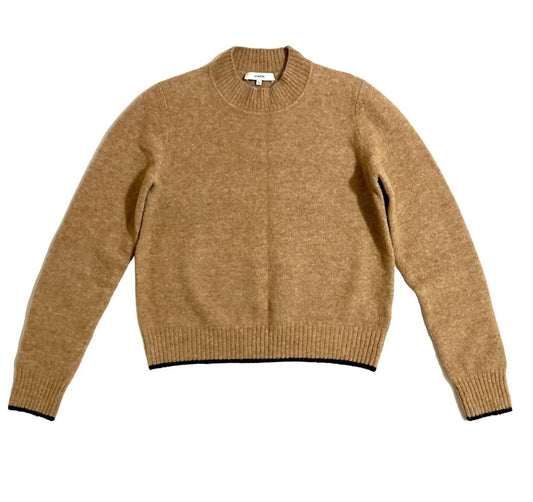 Vince - Women's Crew Neck Long Sleeve Tipped Alpaca Merino Wool Sweater