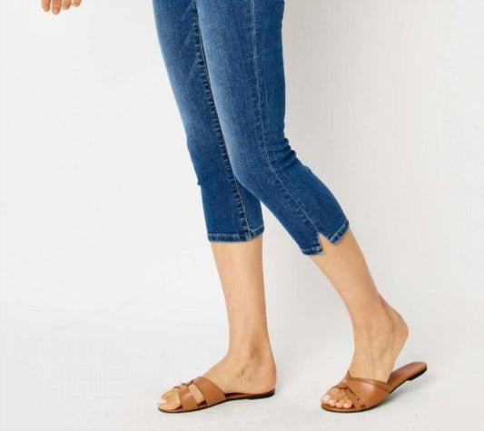 Judy Blue - Mid Rise Sid Slit Capri Jeans