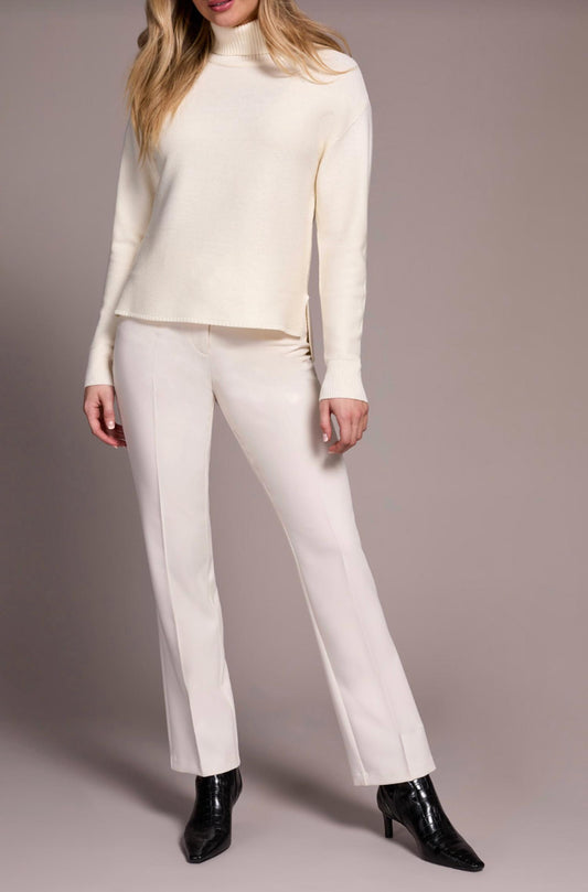 Tribal - Turtleneck High Low Sweater With Side Slits