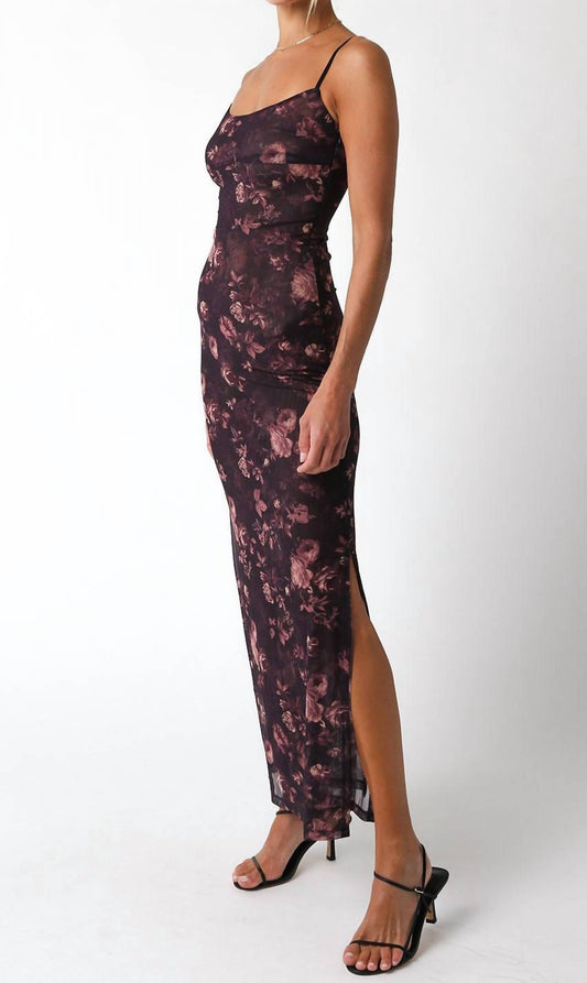 Olivaceous - Mesh Floral Maxi