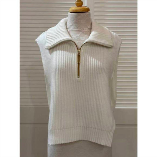 Renuar - Women's Knit Dickie Quarter Zip Vest