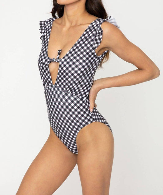 Marina West Swim - Low V-neck Ruffle One Piece Swimsuit