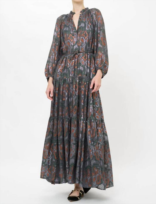 Oliphant - Cuff Sleeve Tie Waist Maxi Dress