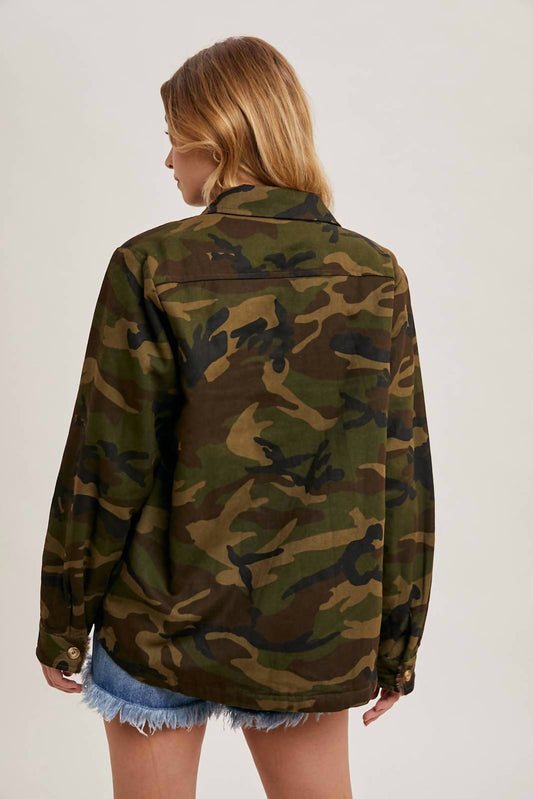 Bluivy - Women's Camo Sherpa Lined Jacket