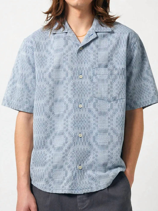 Corridor - Diamond Jacquard Short Sleeve Camp Shirt