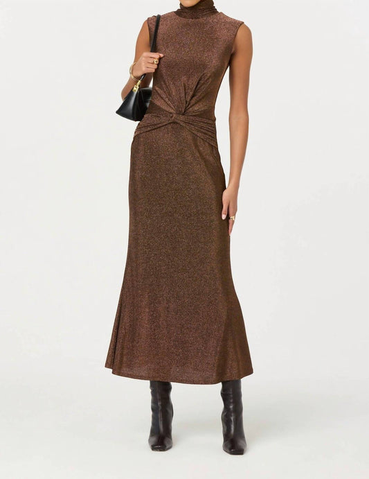 Astr - Riana Metallic Twist Front Maxi Dress