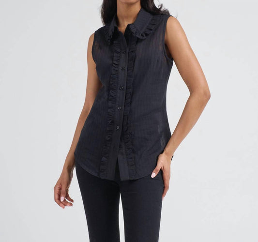 Smythe - Sleeveless Ruffle Trim Shirt