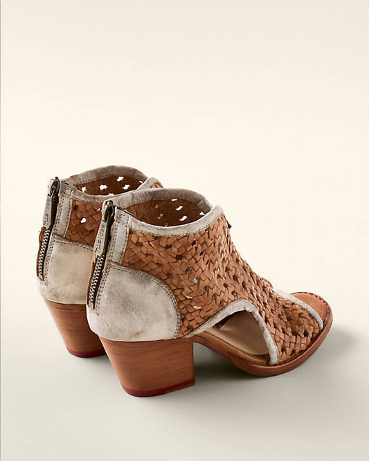 Bedstu - Women's Woven Leather Peep Toe Sandals