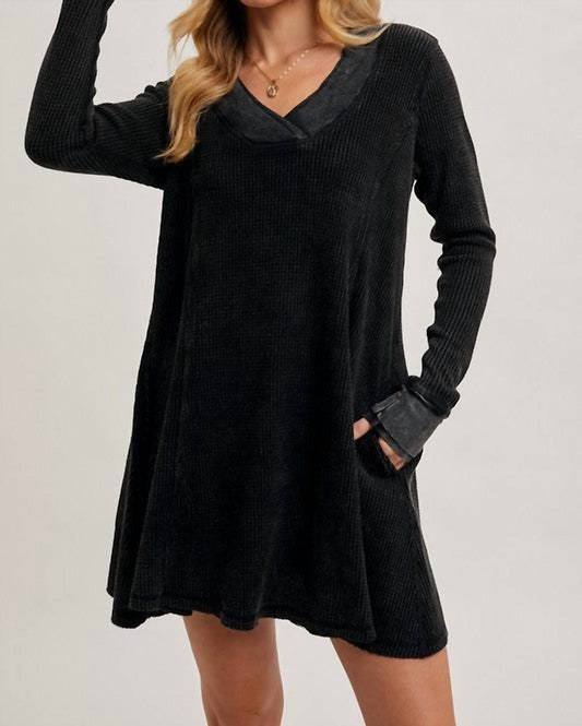 Bluivy - Valerie Waffle Knit Mini Dress