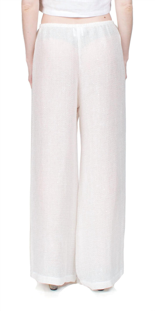 Leset - Stella Wide Leg Sequin Linen Pant