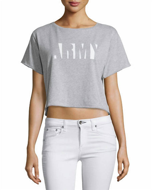 Women Heather Gray Graphic X-Boyfriend Cropped Tee