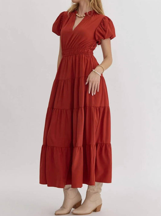 Entro - Puff Sleeve Maxi Dress