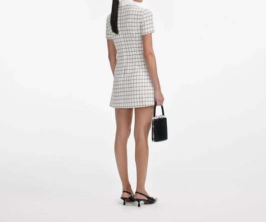 Self-Portrait - Check Boucle Mini Dress