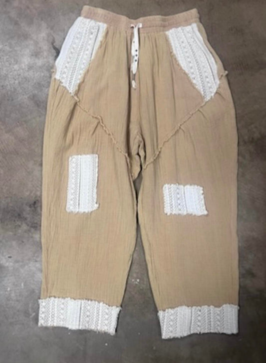 Pol - Women's Stretchable Pants With Lace