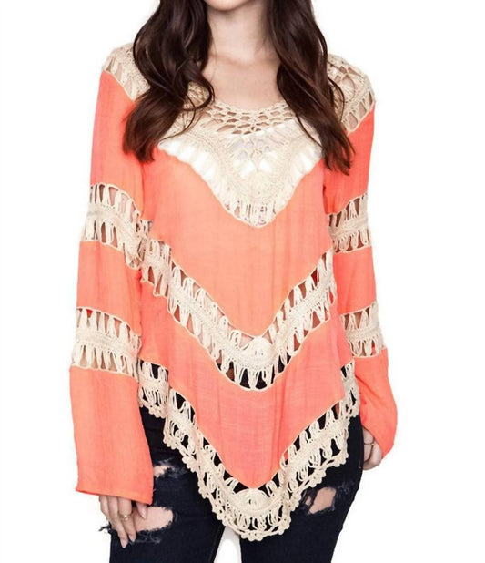 Umgee - Bohemian Lacy Crochet Trim Tunic