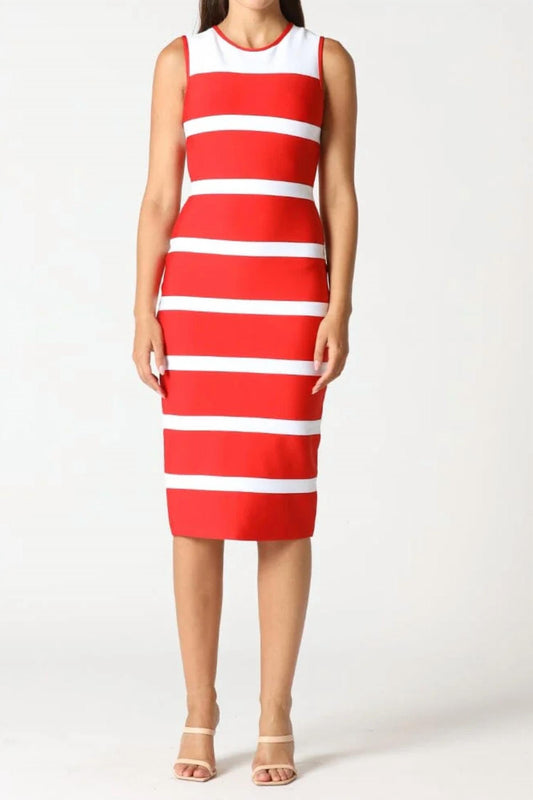 Gracia - Colorblock Zip-back Bodycon Dress