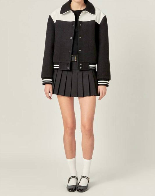 English Factory - Vegan Leather Bomber Jacket