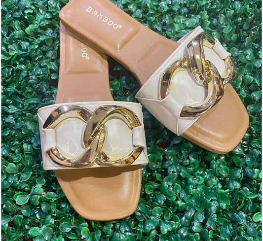 Bamboo - Women's Chain Link Slide Sandals