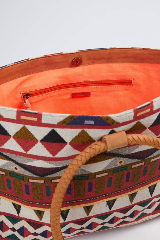 TULUM HANDLOOM LEATHER TOTE