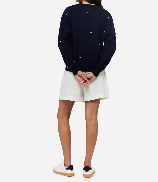 Brodie Cashmere - Little Pom Millie V-Neck Jumper