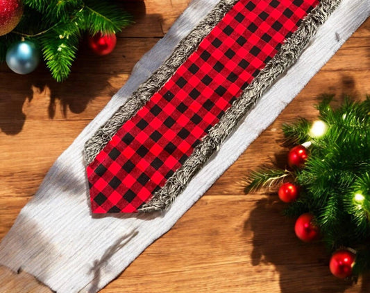 Burton + Burton - Red and Black Plaid Runner