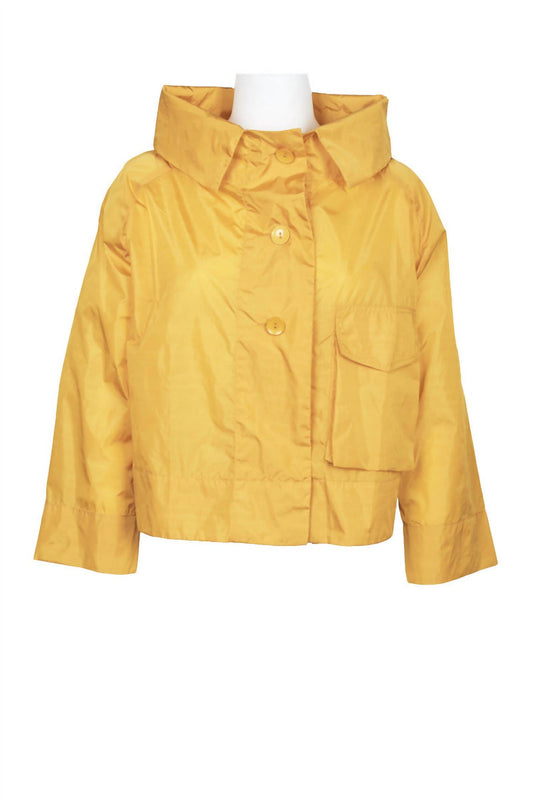 Why Dress - Women's High Neck Collared Button Pocket Jacket