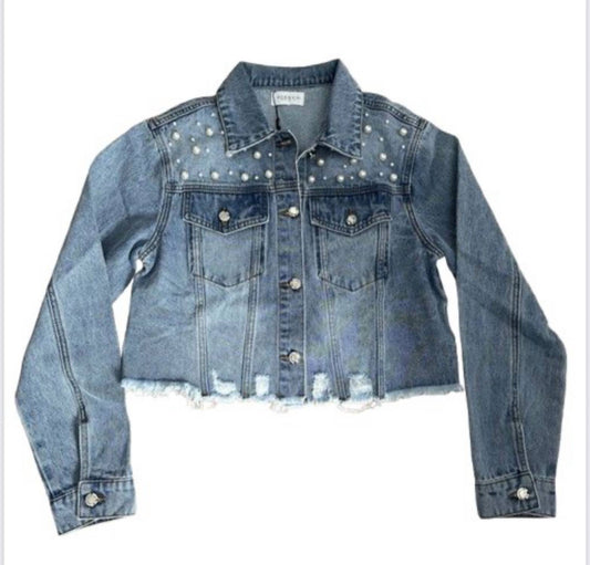 Bianco - Women's Emma cropped denim jacket