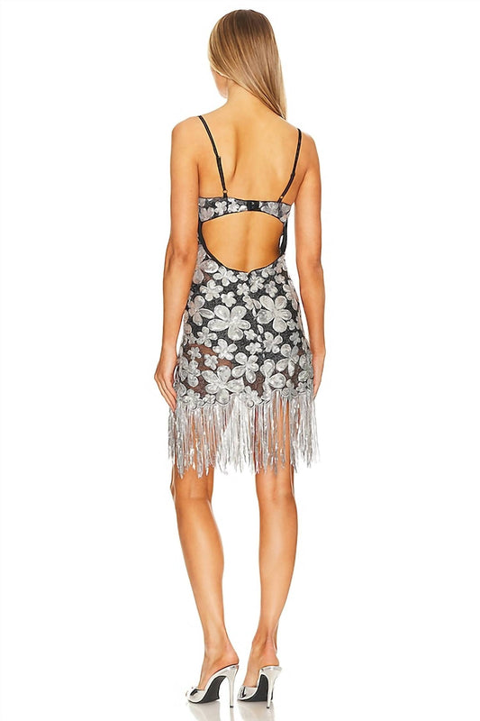 Lil Lemons By For Love And Lemons - Colette Fringe Sequin Dress