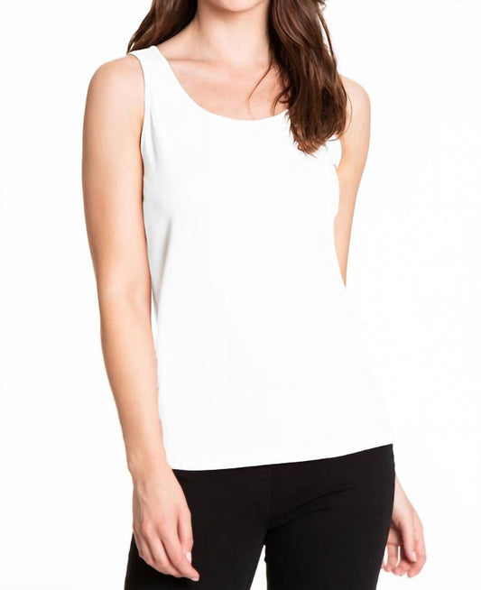 Multiples - Knit Double Scoop Neck Sleeveless Fitted Tank Top