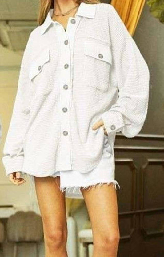 Davi & Dani - Waffle Knit Relaxed Fit Top