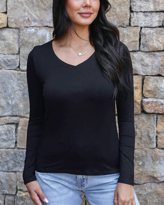 Grace And Lace - Modal V-neck Long Sleeve Tee