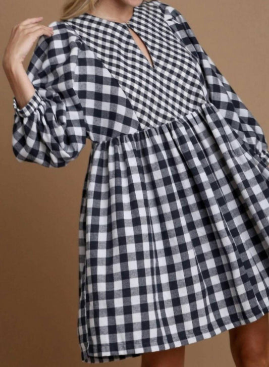 Umgee - Plaid Babydoll Dress