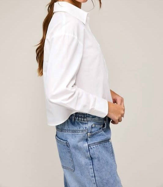 Le Lis - Long Sleeve Cropped Button Down Shirt