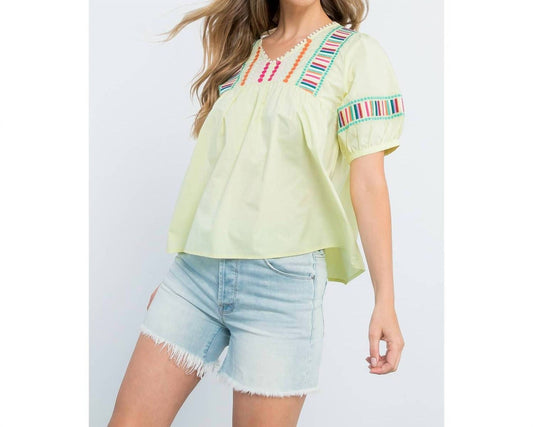 Thml - Short Sleeve Embroidered Top