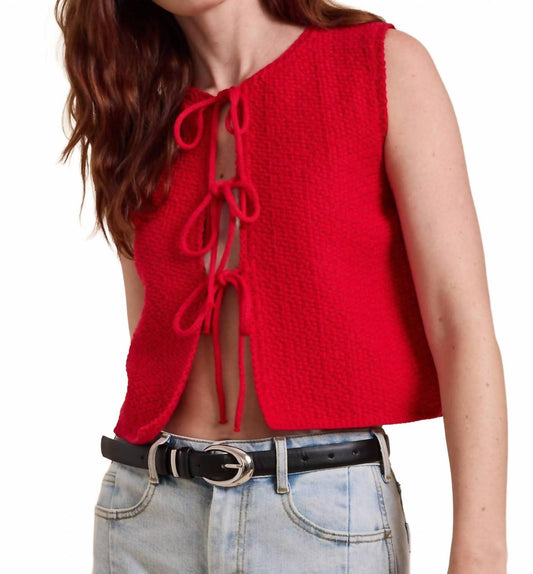 Miou Muse - LOVE ME KNOT TIE FRONT TOP