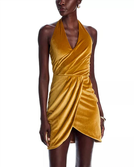 Black Halo - Elaria Mini Velvet Halter Dress