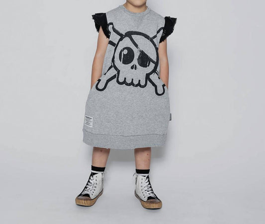 Girls Ruffled Sleeve Sweat Dress
