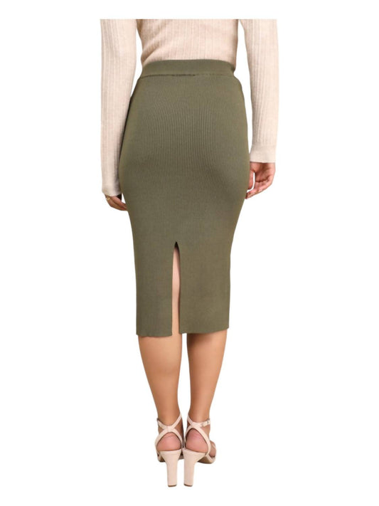 Wishlist - Thick Ribbed Midi Back Slit Sweater Skirt