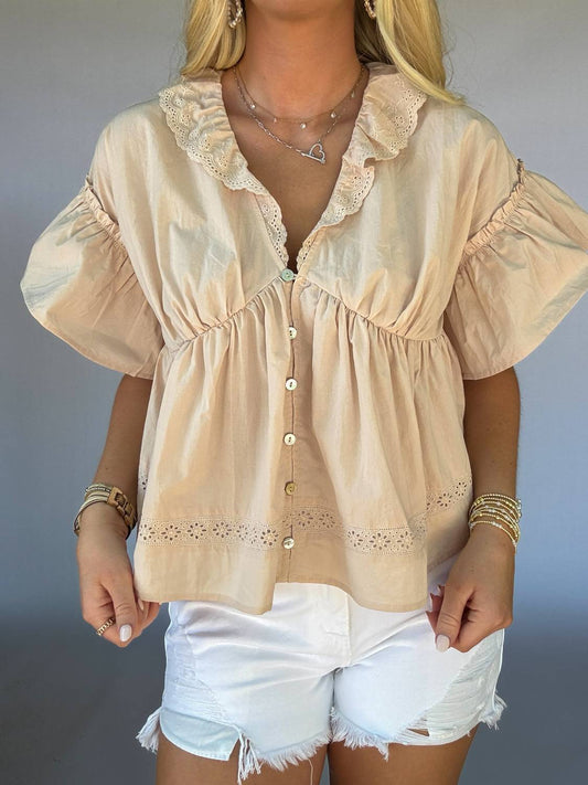 In February - Women's Babydoll Peplin Top