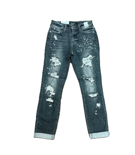 Judy Blue - Women Bridgeport Bleach Splatter Boyfriend Jeans
