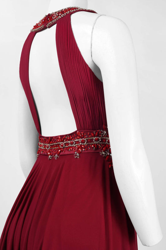 Sue Wong - Beaded Cutout Back Evening Dress