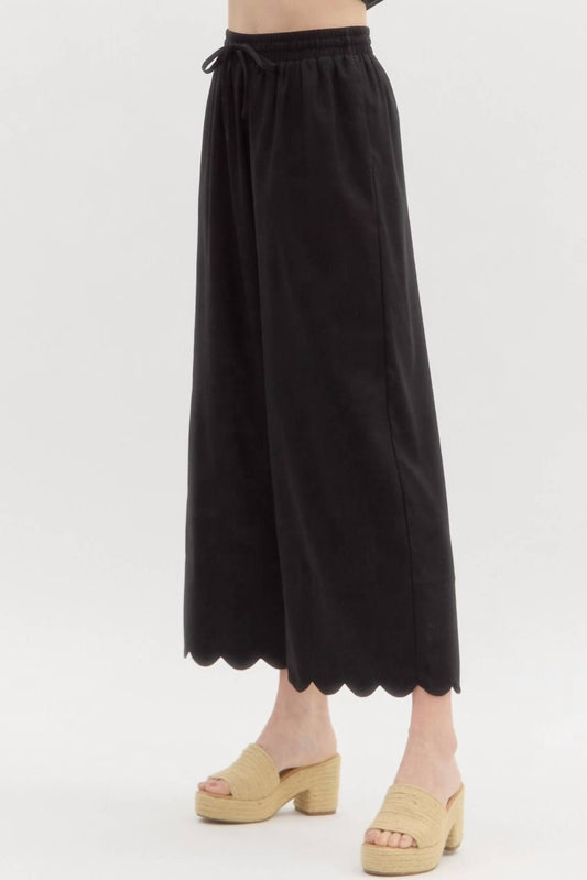 Entro - Scallop Hem Wide Leg Pant