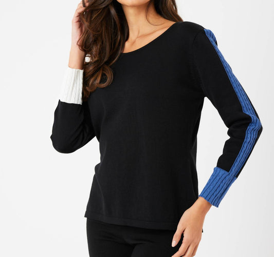 French Kyss - Braided Sleeve Scoop Neck Top