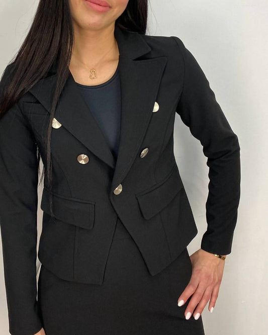 Mosaic - Collared Jacket With Pockets