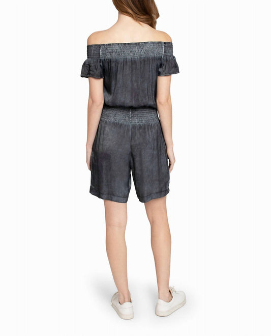 Nicole Miller - Garment Dyed Off The Shoulder Romper
