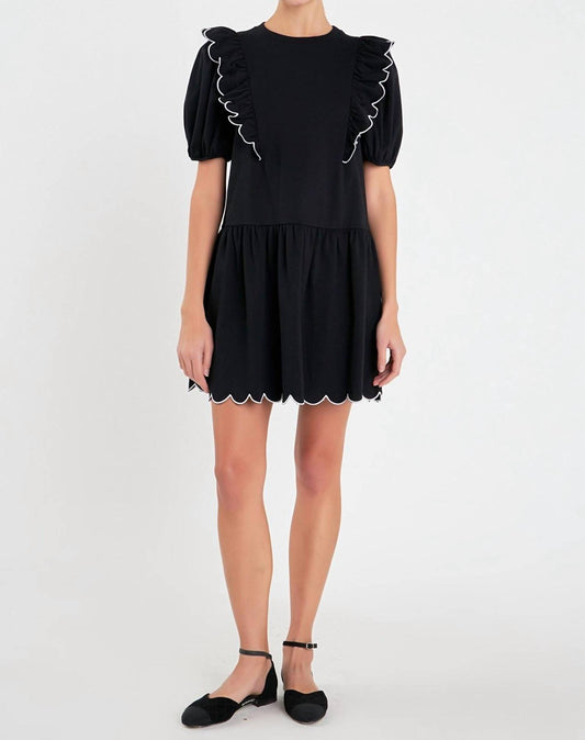 2.7 August Apparel - Scallop Edge Knit Mini Dress